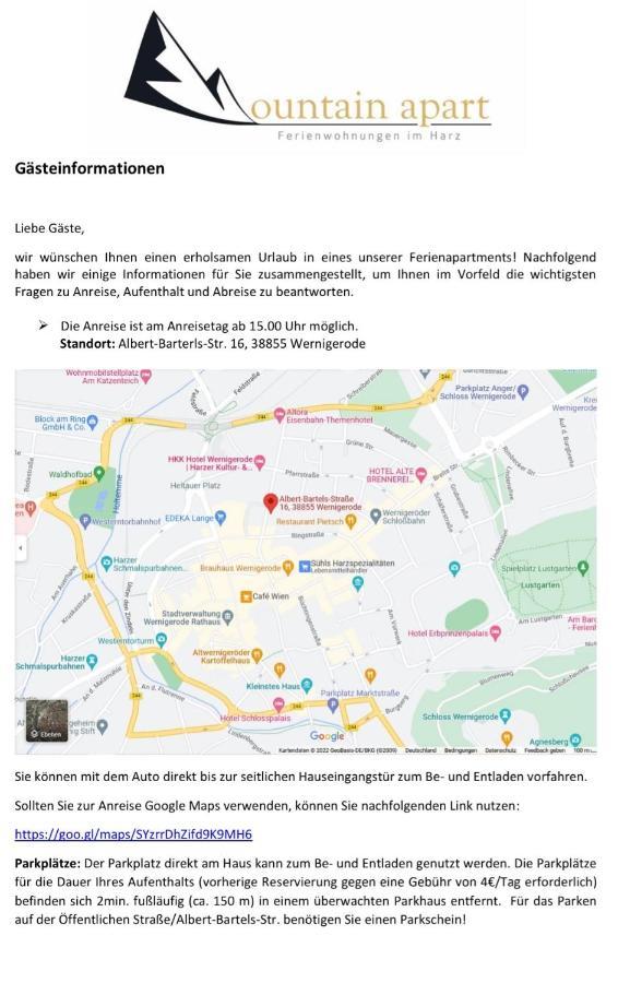 Ferienwohnungen Albarts By Mountain Apart Wernigerode Dış mekan fotoğraf
